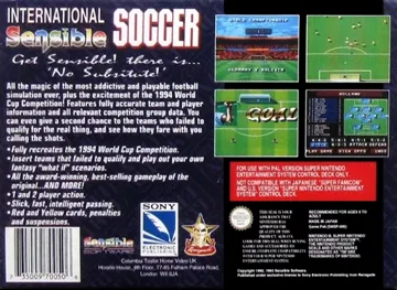 International Sensible Soccer - World Champions Limited Edition (Europe) (En,Fr,De,It) (Rev 1) box cover back